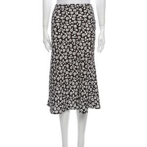 Rachel Zoe Black Floral Midi Skirt